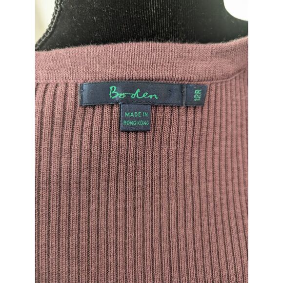 Boden dusty purple ruffle bib long sleeve wool sweater dress - Picture 8 of 8